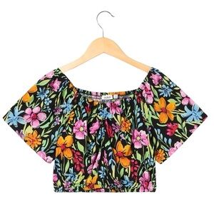❤️ BLUKIDS Floral Girls Multicolor Crop Top Size 12